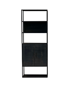 Moderne Boekenkast Bora Zwart 3 Vaks