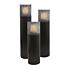 Windlicht Set Solid Matt Black & Smoke Glass