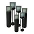 Windlicht Set van 3 Mix Matt Black & Smoke Glass