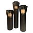 Windlicht Set Leather Snake Black & Smoke Brillant Glass