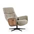 Relaxfauteuil Milas licht bruin onderstel zwart