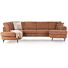 Alcona, longchair inclusief 3-zits + ottomane links - Vada - koper