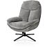 Florence, relaxfauteuil (incl. poef) - stof Enzo - grijs