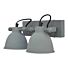 Wandlamp Industrial Double Industrieel Antique Vintage Grey 