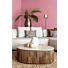 Organische Salontafel Swell Travertine en Mangohout