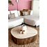 Organische Salontafel Swell Travertine en Mangohout