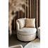 Draaibare Lounge Fauteuil Desiree Bouclé White Zand