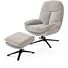 Florence, relaxfauteuil (incl. poef) - stof Enzo - Kiezel