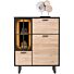 Avalon, Highboard 120 Cm - 2-Deuren + 1-Glasdeur + 1-Klep (+ LED) - Natural