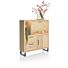Pavie, Highboard 125 Cm - 1-Deur + 2-Laden + 1-Klep + 3-Niches (+ LED) - Natural