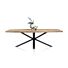 Metaluxe, Eetkamertafel Ovaal 240 X 110 Cm Met Centrale Kruispoot - Fineer Als Fish Bone - Railway Brown