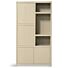 Boekenkast Diamond 120cm 4 Deuren 3 Open Vakken Taupe Eiken