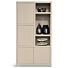 Boekenkast Diamond 120cm 4 Deuren 3 Open Vakken Taupe Eiken