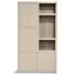 Boekenkast Diamond 120cm 4 Deuren 3 Open Vakken Taupe Eiken