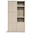 Boekenkast Diamond 120cm 4 Deuren 3 Open Vakken Taupe