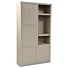 Boekenkast Diamond 120cm 4 Deuren 3 Open Vakken Taupe Eiken