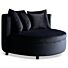 Luxe Lounge Fauteuil Vermont Velours Zwart Large