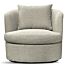 Draaibare Lounge Fauteuil Desiree Bouclé White Zand