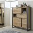 Metalo, Highboard 2-Deuren + 1-Lade + 1-Klep + 2-Niches (+ LED)