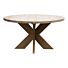 Eetkamertafel Cross Leg Rond Teak Oud 