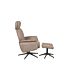 Fauteuil Verdal Taupe Micro Suede - Incl. Hocker