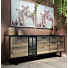 Avalon, Dressoir 200 Cm - 4-Deuren + 1-Lade + 1-Glasdeur (+ LED) - Driftwood