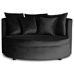 Luxe Lounge Fauteuil Vermont Velours Zwart Large