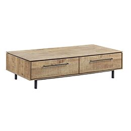 Salontafel Rianta houtstructuur/metaal