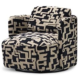 Draaifauteuil Irene Zwart&Taupe