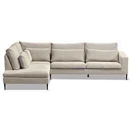 Hoekbank Mora Beige Ottomaan Links