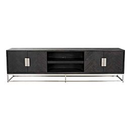 Richmond Interiors TV-dressoir Blackbone Silver 4-deuren 220 Black rustic