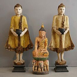 Buddha Standing Yellow Thailand 