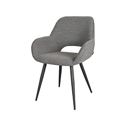 LABEL51 Eetkamerstoel Fer - Grijs - Boucle