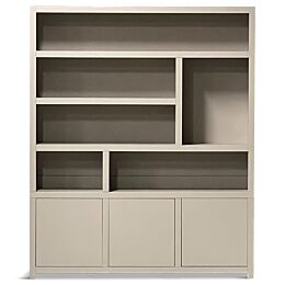 Boekenkast Diamond Taupe Breed 180cm 6 Vaks