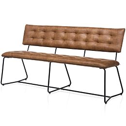 H&H Eetkamerbank Julien Zwart Frame Corsica Cognac 160cm