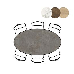Eetkamertafel Masura Ellips 180x100 Cm Antraciet