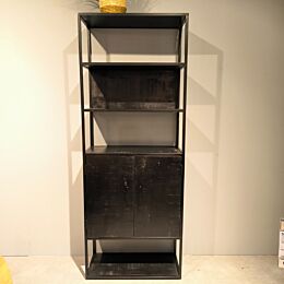 Moderne Boekenkast Bora Zwart 3 Vaks