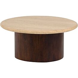 Salontafel New York Ø78cm Mangohout Travertine 
