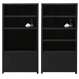 Boekenkasten Set Diamond 4 vaks + TV Kast 120 cm Eiken