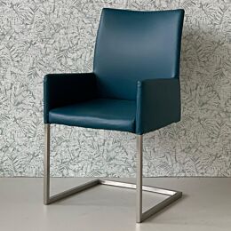 eetkamerstoel blauw rvs frame