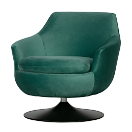 WOOOD Jada Draaifauteuil Fluweel Teal